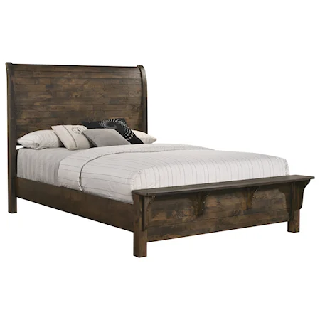 Modern Rustic Queen Platform Bed with Bench